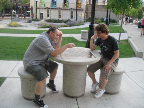 Madison Match-up Madness, culminating in this moment of mental chess between Milwaukee, WI's The Viper and Ghent, Belgium's Stijn Debrouwere. Photo by Rob Henn.